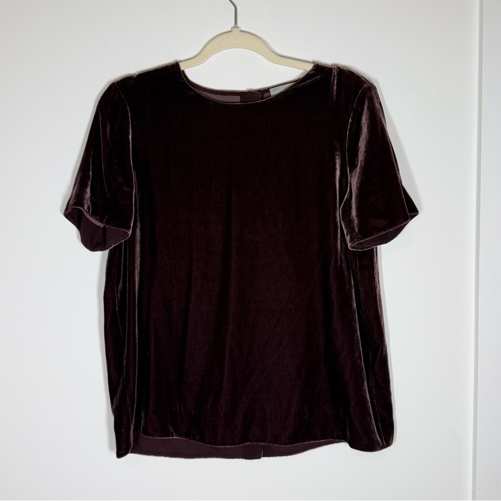 Vince Women's Tee Crew Neck Short Sleeve Slightly Boxy Body Silk Blend Small